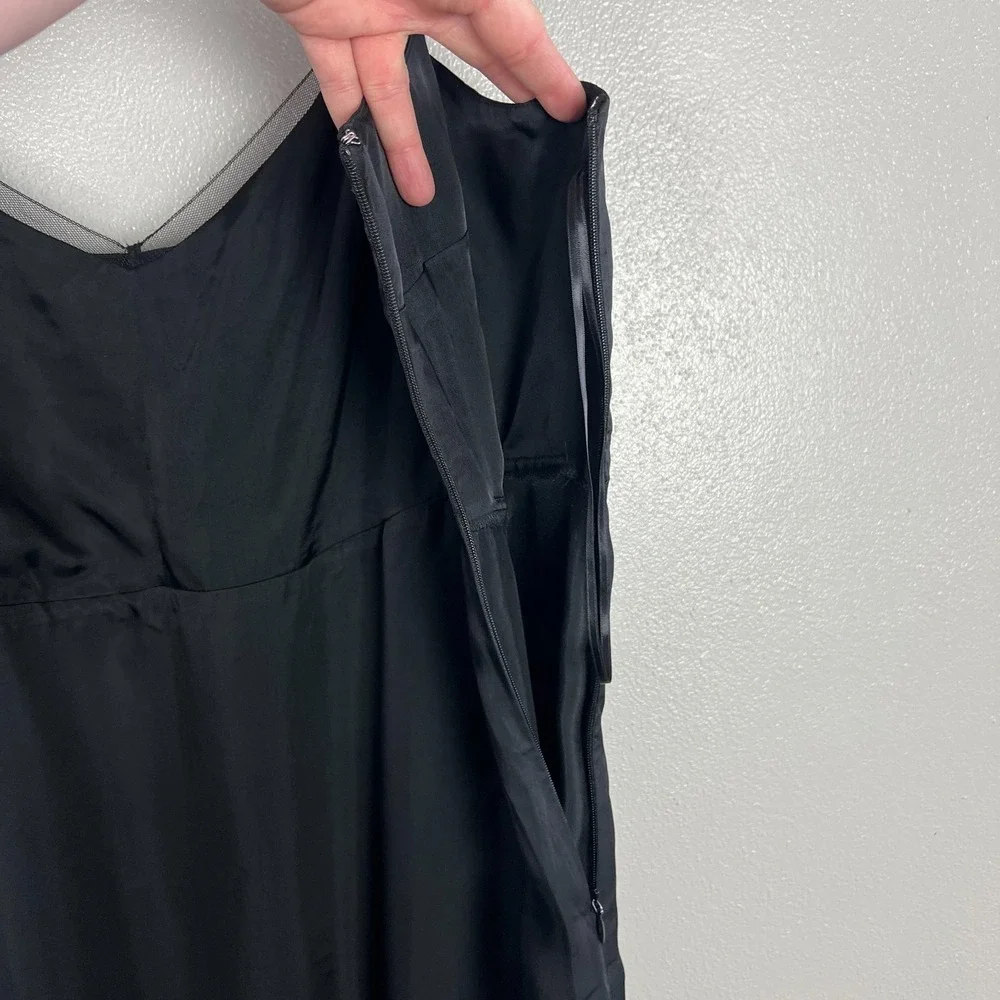 J Crew Collection Natasha Slip Dress 16 Black Whimsigoth Satin Romantic Feminine